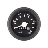 Tachometer Simson S51 - schwarzer Tachoring (+ Kontrollleuchte) - Import