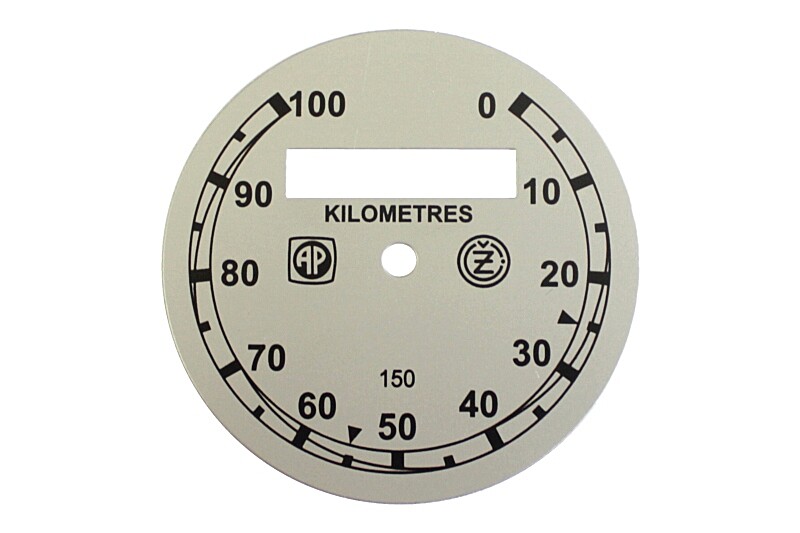 Zifferblatt für Tachometer PAL - ČZ - silbern