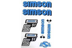 Set Aufkleber Simson Enduro - blau