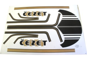 Aufkleber ČZ 350 schwarz - golden