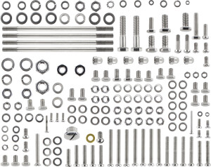 Schraubenset ganzes Motorrad Jawetta - polierter Edelstahl